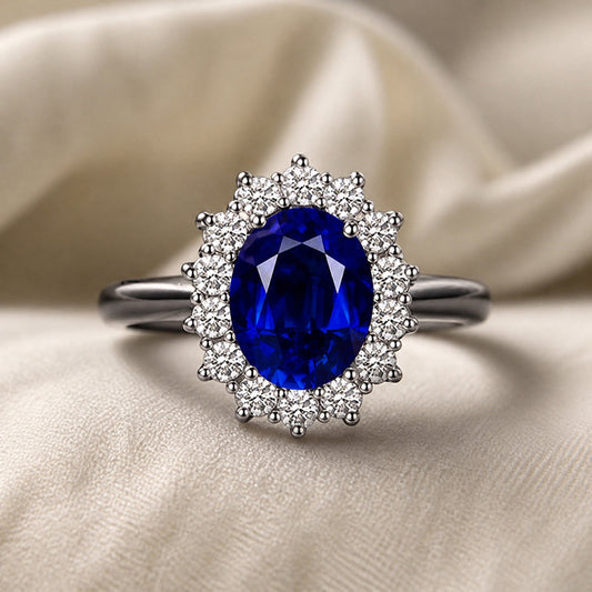 Classic Sapphire Halo Ring