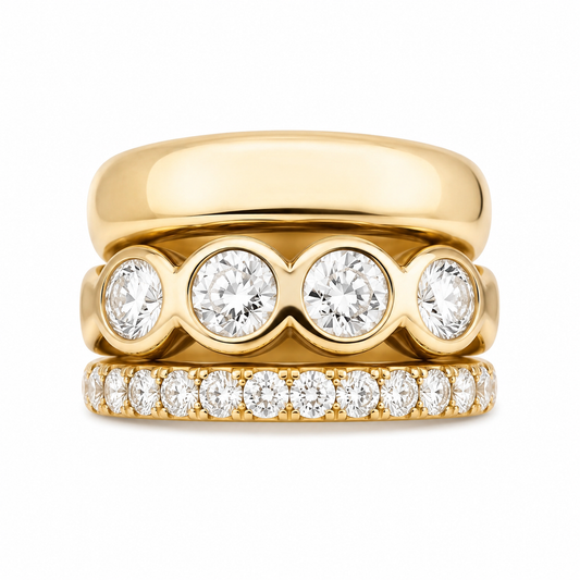 Set of Forged Gold Rings