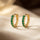 Gold Emerald Hoop Earrings