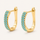 Turquoise Pavé Classic Gold Huggies