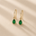 Gold Emerald Teardrop Drop Earrings