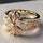 Exotic Floral Zirconia Gold Ring