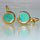 Golden Vintage Earrings with Turquoise