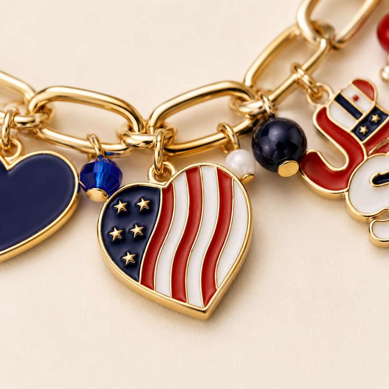 American Heart Charm Bracelet