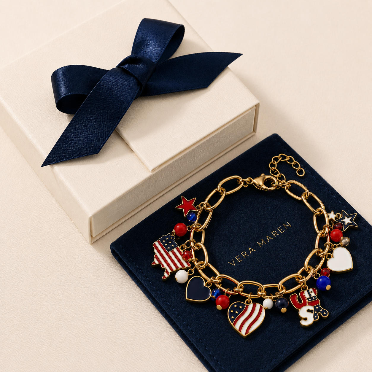 American Heart Charm Bracelet