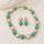 Turquoise & Pearl Antique Gold Statement Set