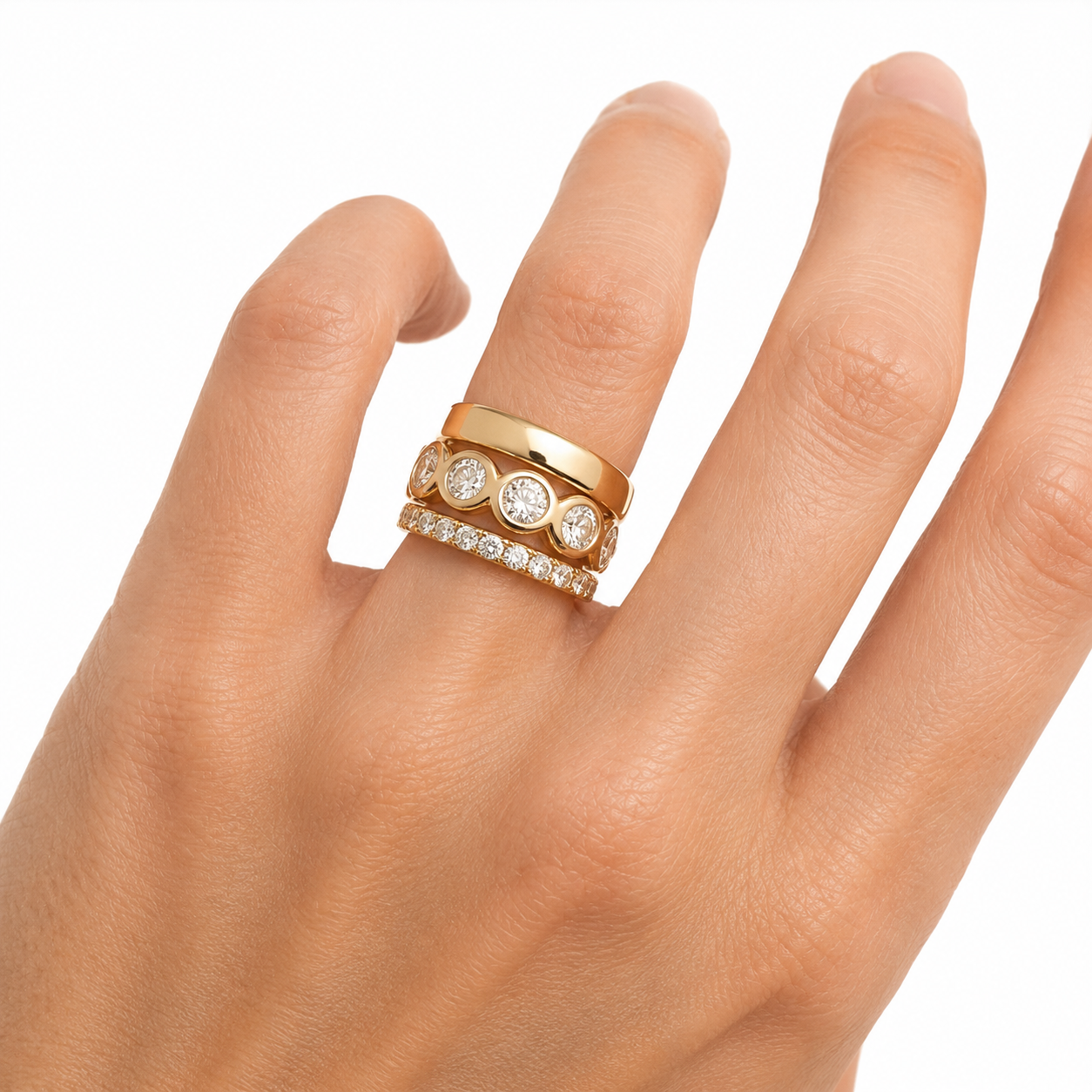 Set of Forged Gold Rings
