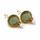 Vintage Round Green Stone Earrings