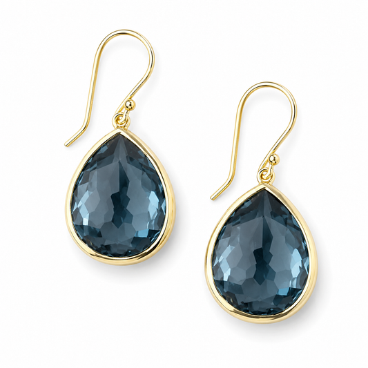 Retro Blue Drop Earrings