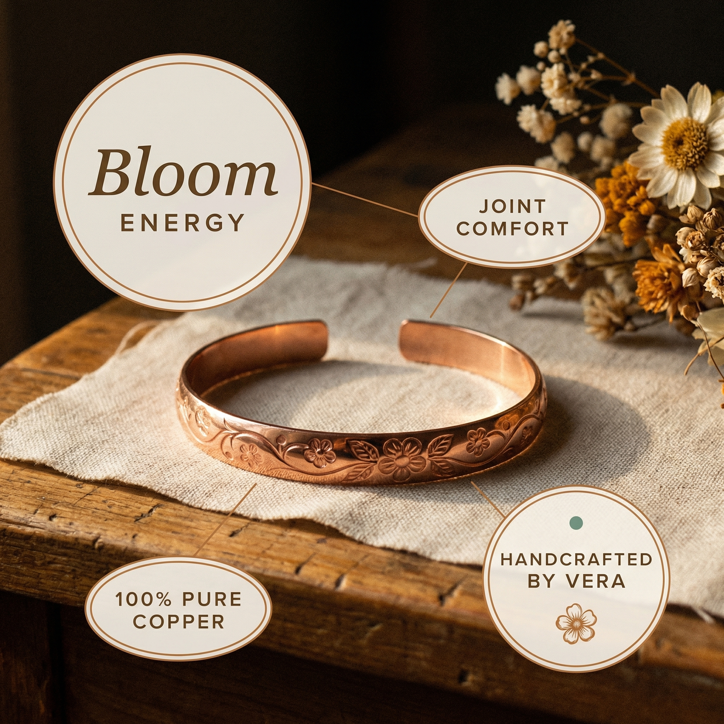 Vera's Bloom Copper Bracelet