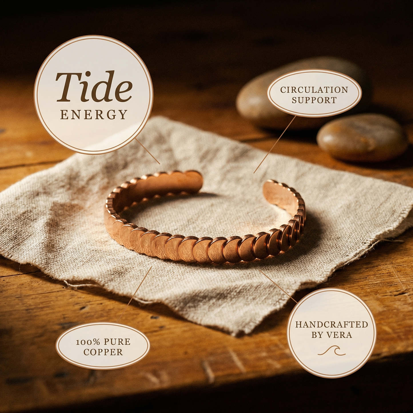 Vera's Tide Copper Bracelet