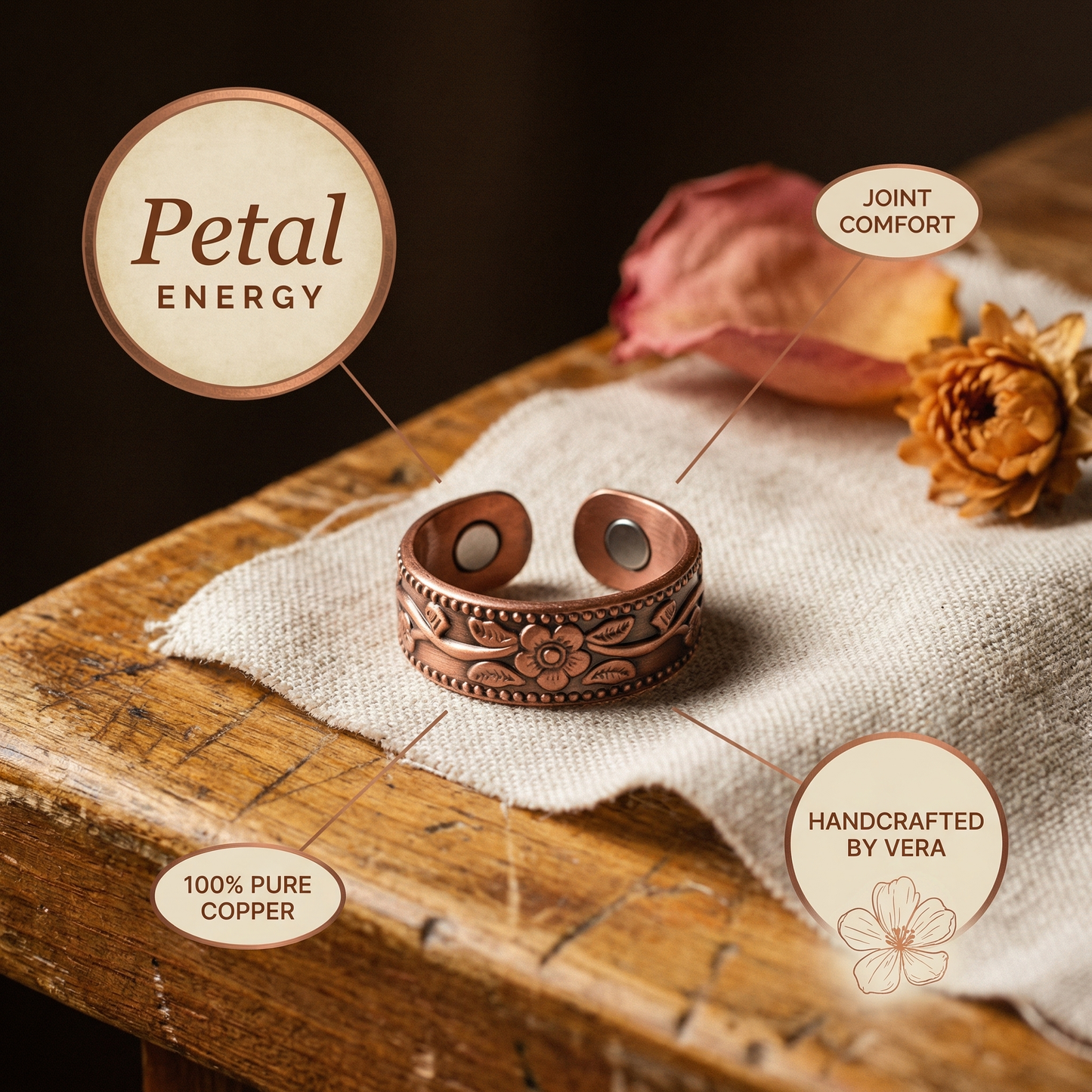 Vera's Petal Copper Ring