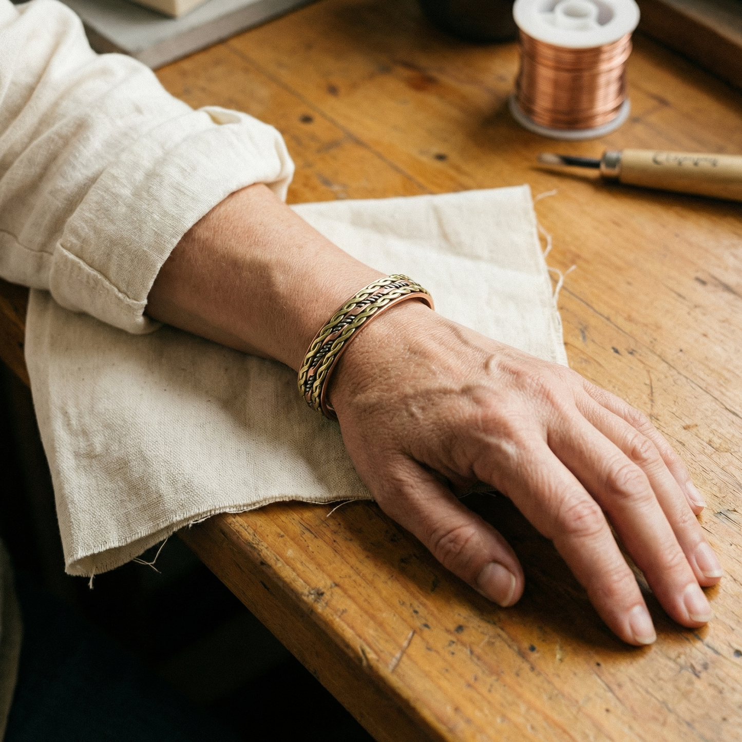 Vera's Weave Copper Bracelet