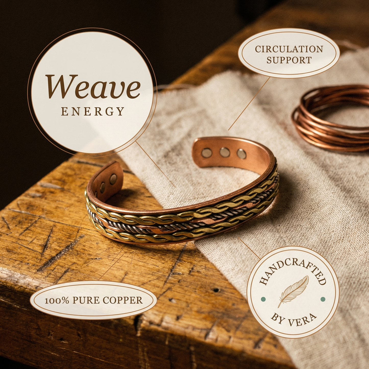 Vera's Weave Copper Bracelet