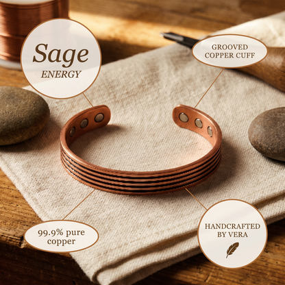 Vera's Sage Copper Bracelet