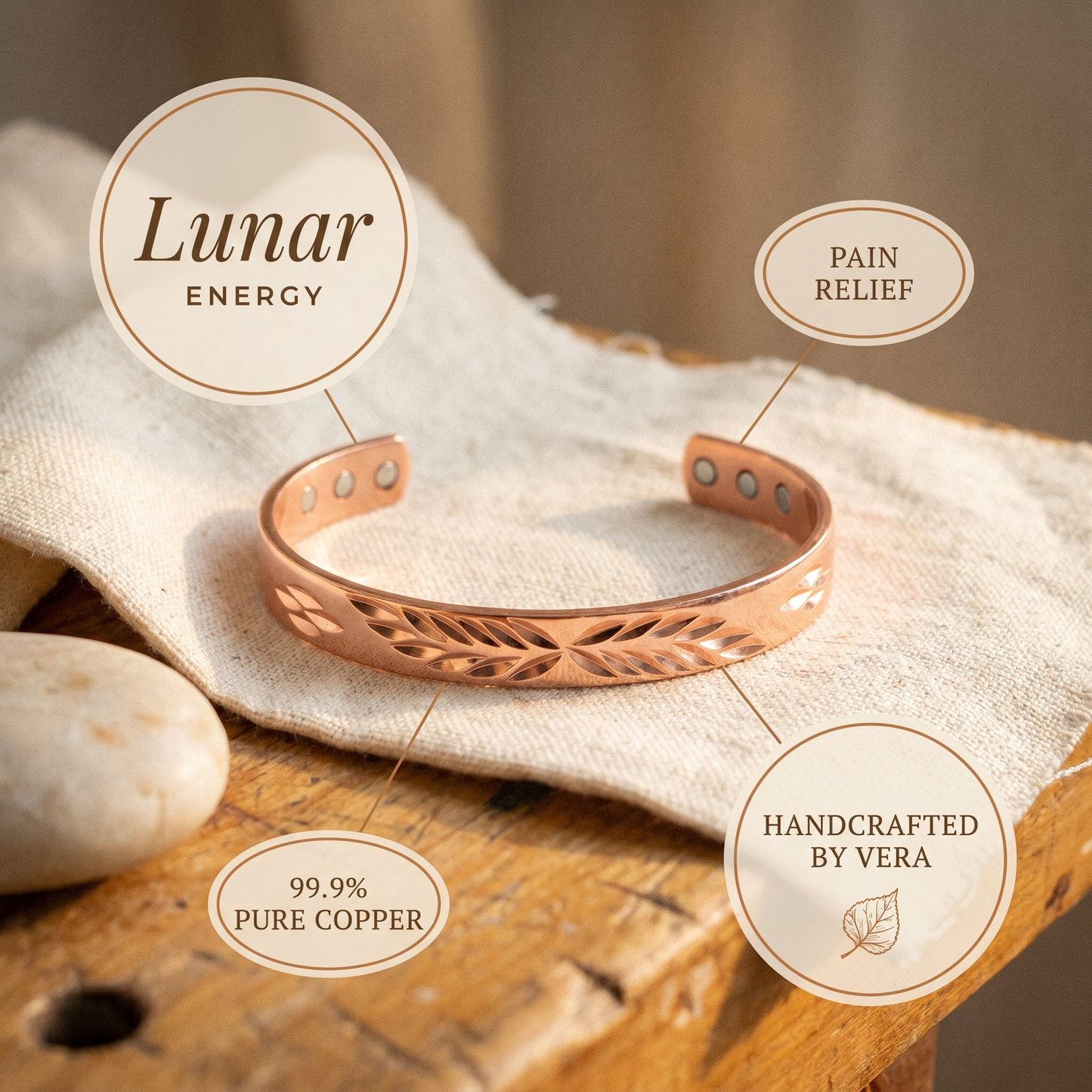 Vera's Lunar Copper Bracelet