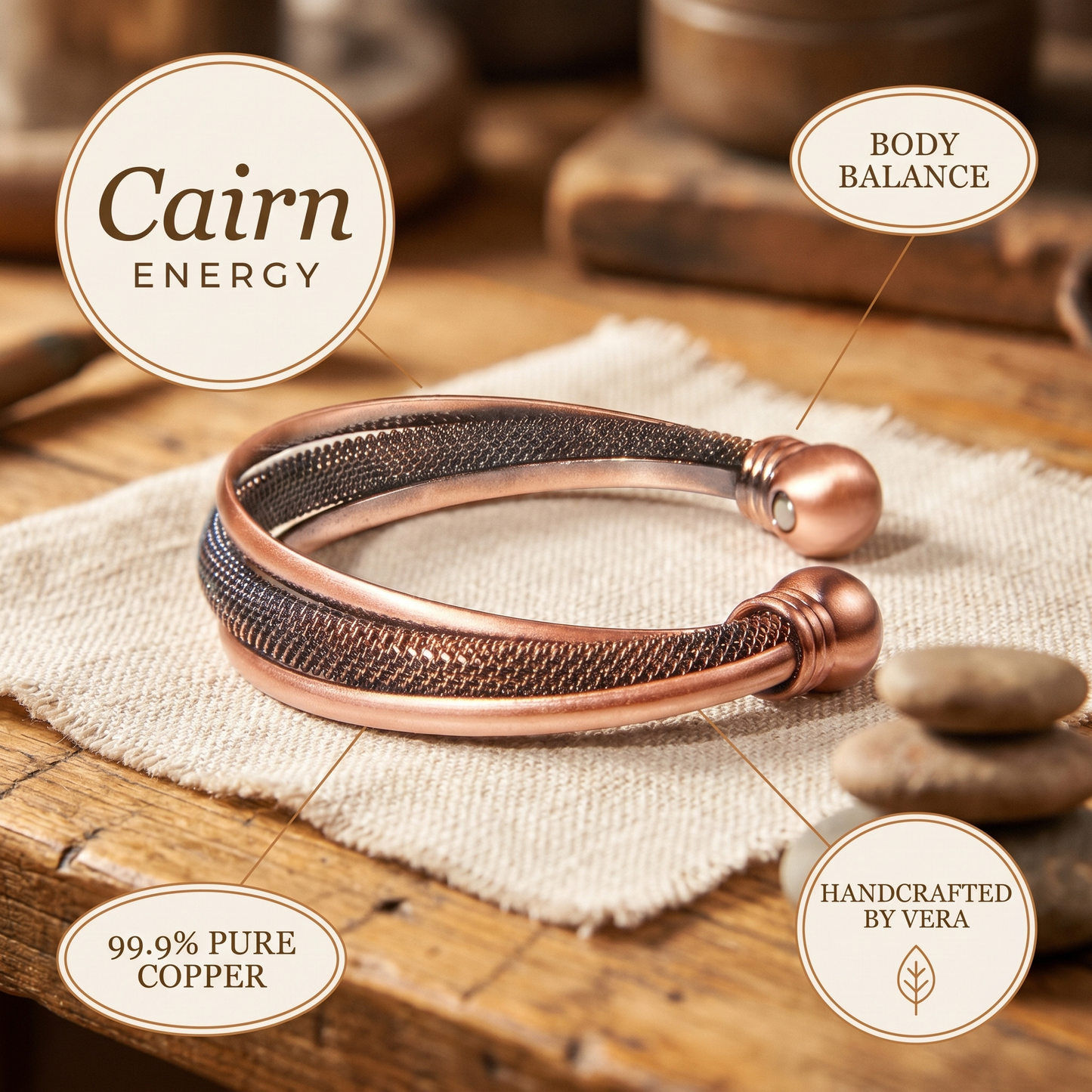 Vera's Cairn Copper Bracelet
