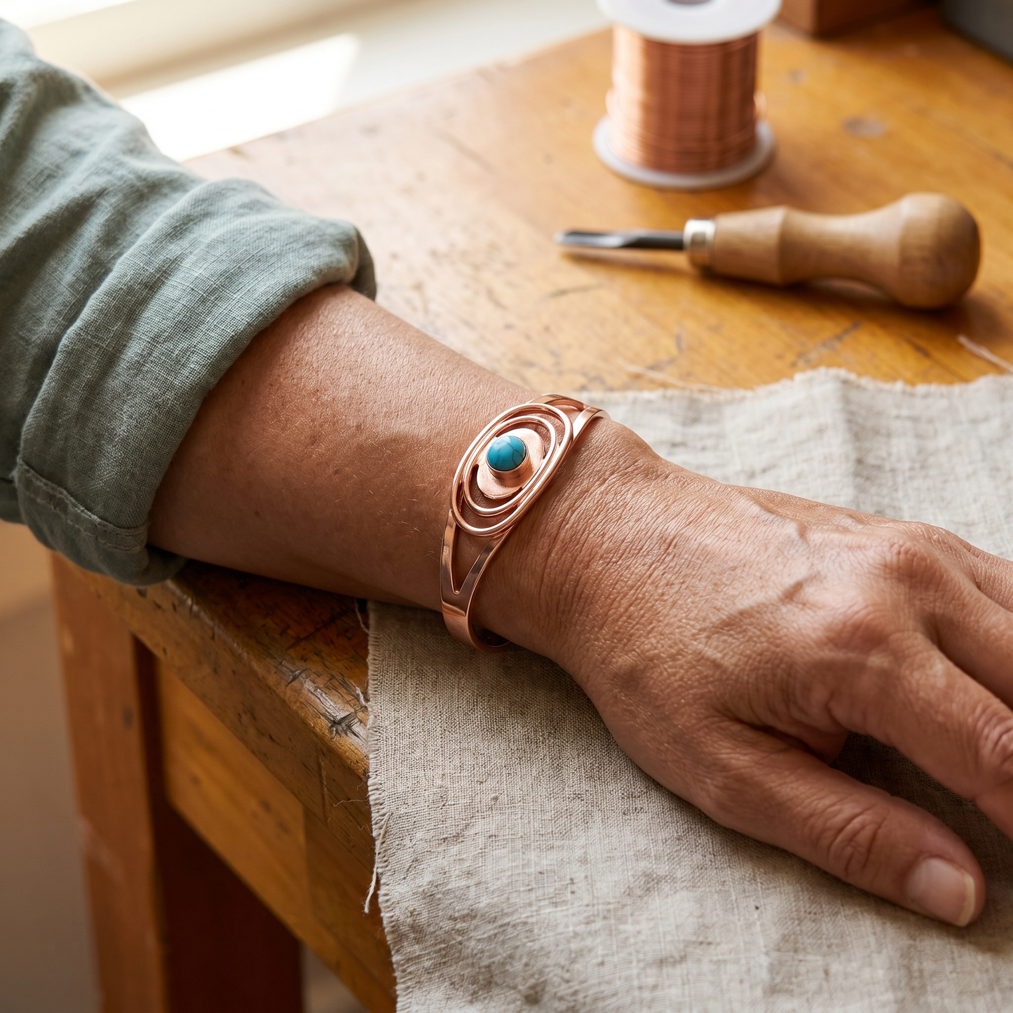 Vera's Sedge Copper Bracelet