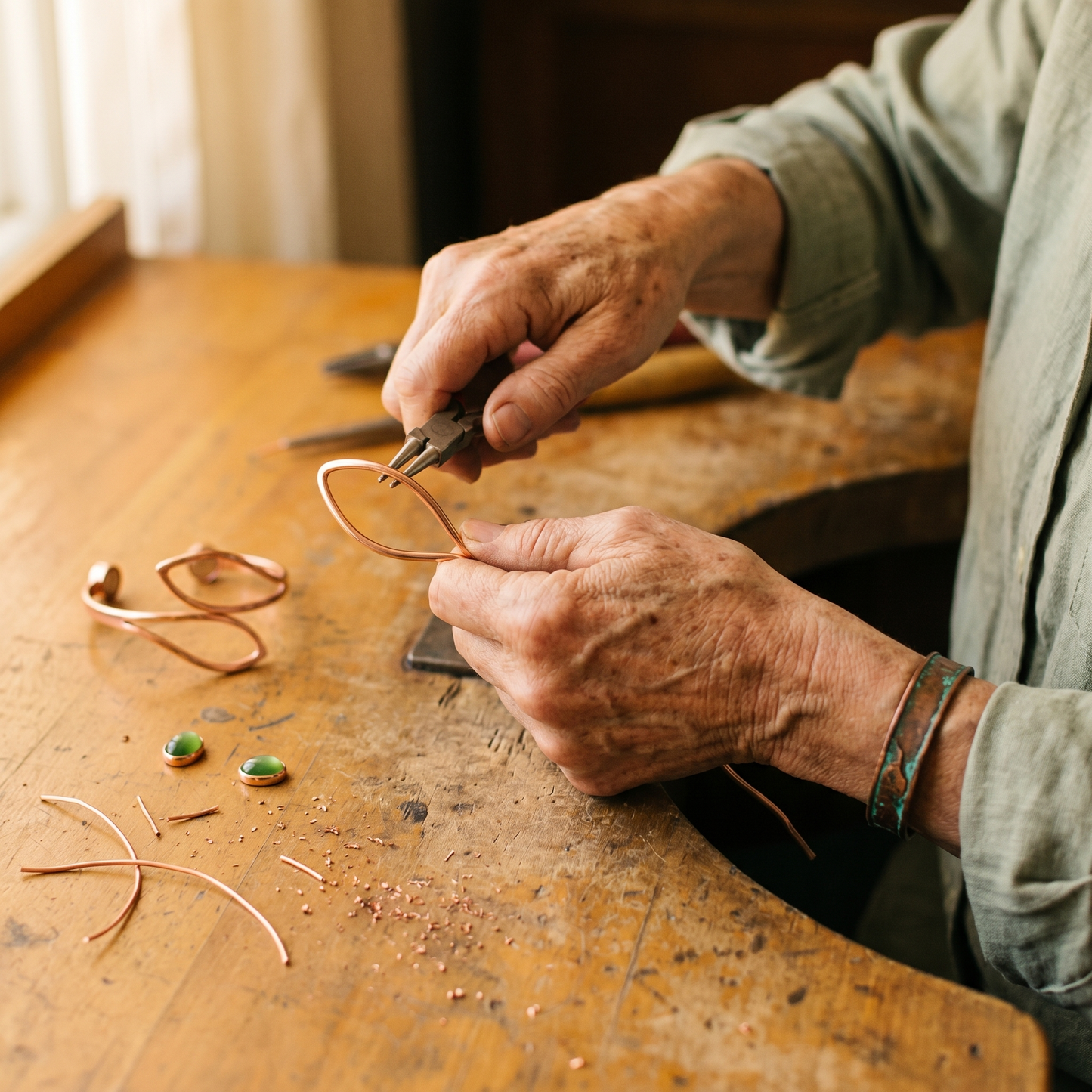Vera's Opal Copper Bracelet