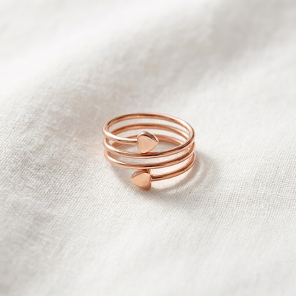Vera's Haven Copper Ring on white linen background
