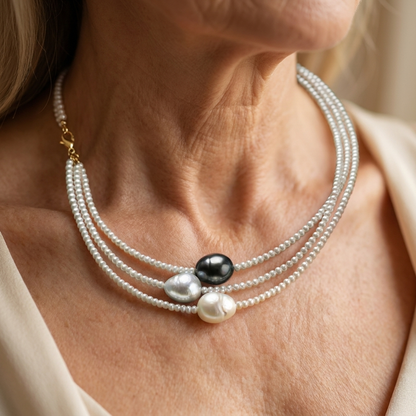 Natural Pearl Necklace - worn