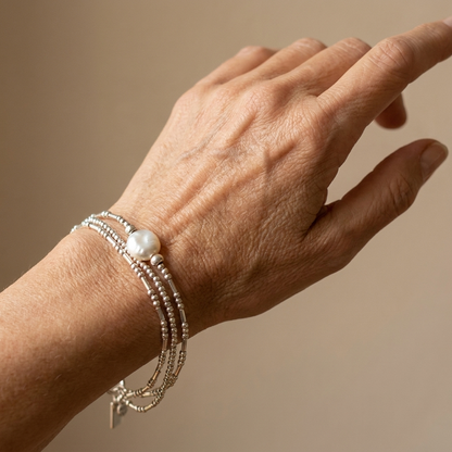 Vintage Pearl Bracelets Pack - worn on wrist