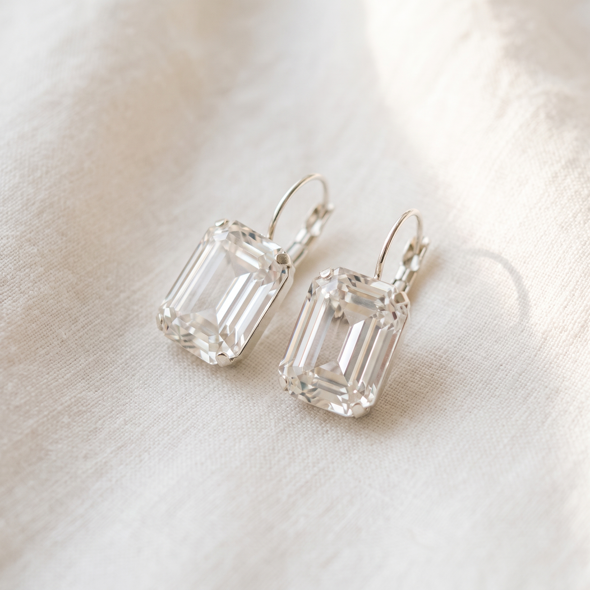 Vintage White Glass Earrings - product photo