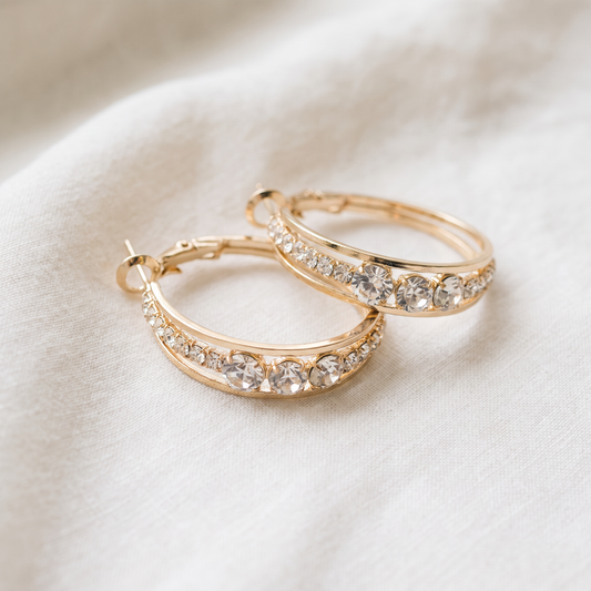 Elegant Sparkly Hoop Earrings - product photo