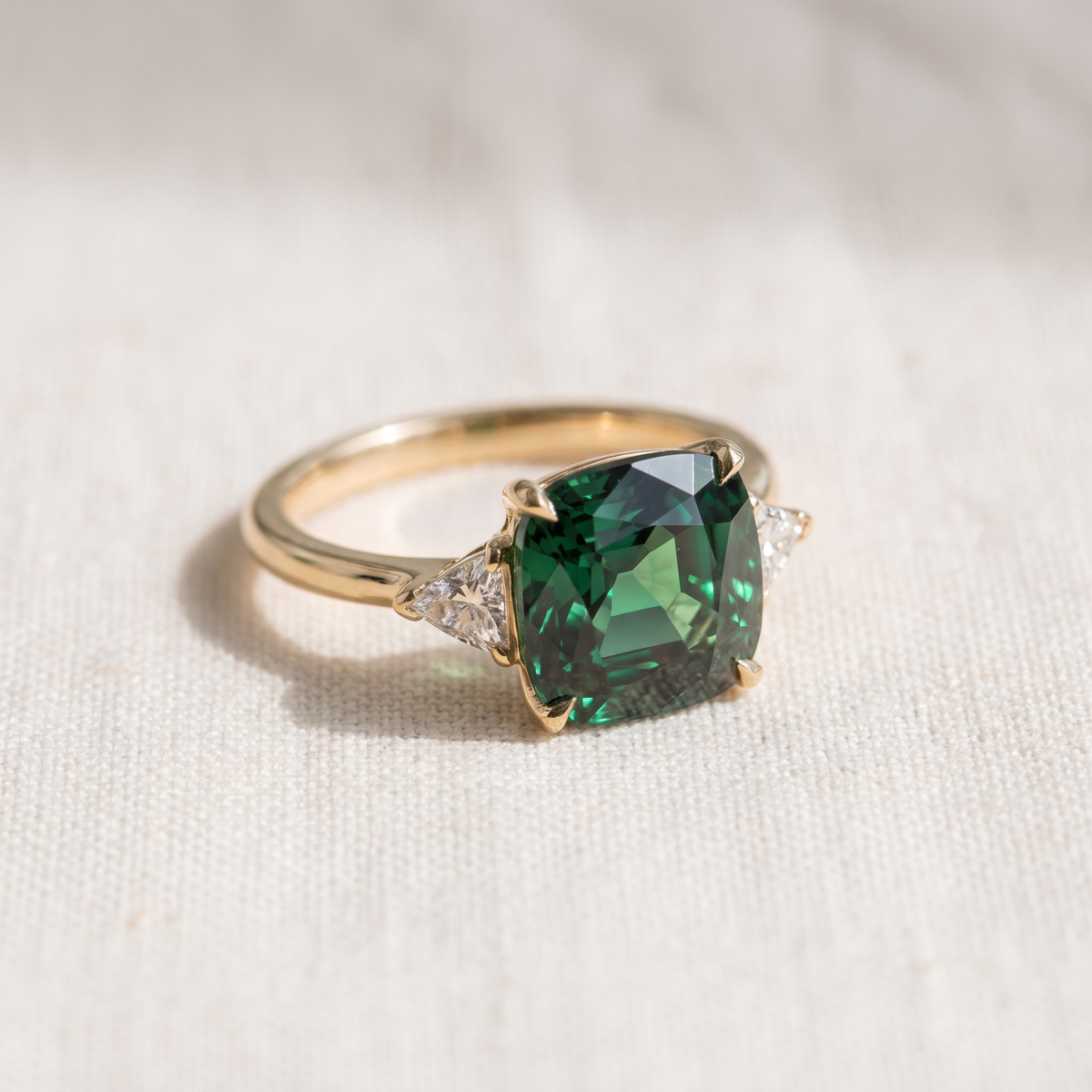 Elegant Square Emerald Ring - product photo