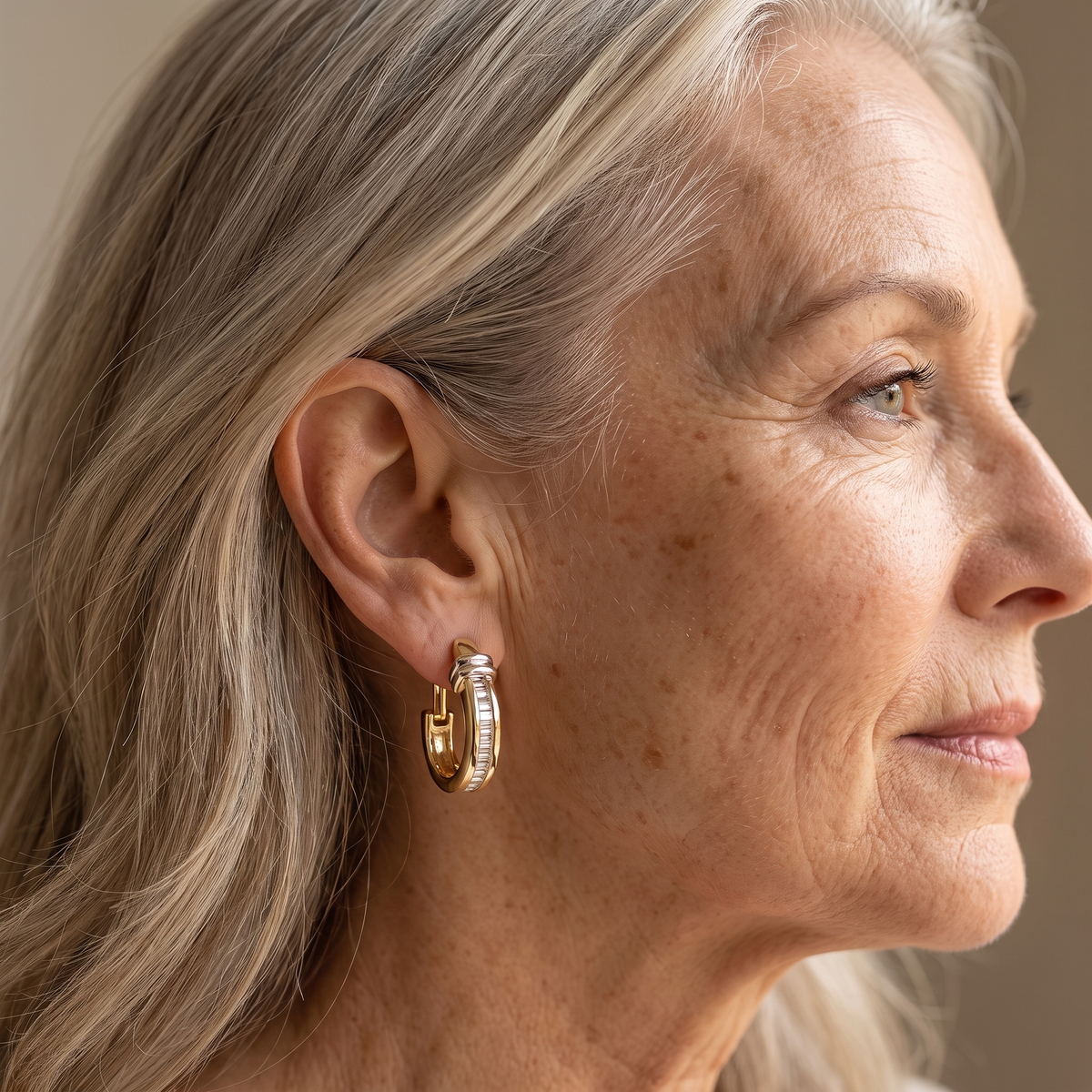 Vintage gold and diamond earrings - worn