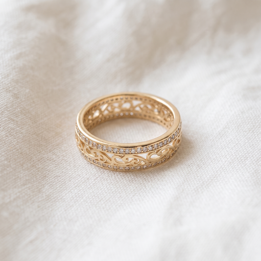 Bright Hollow Gold Ring - product photo