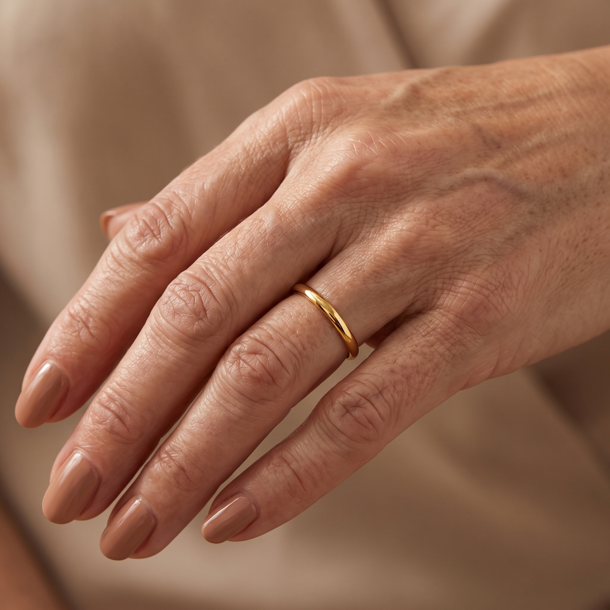 Simple ring made of gold and silver - worn