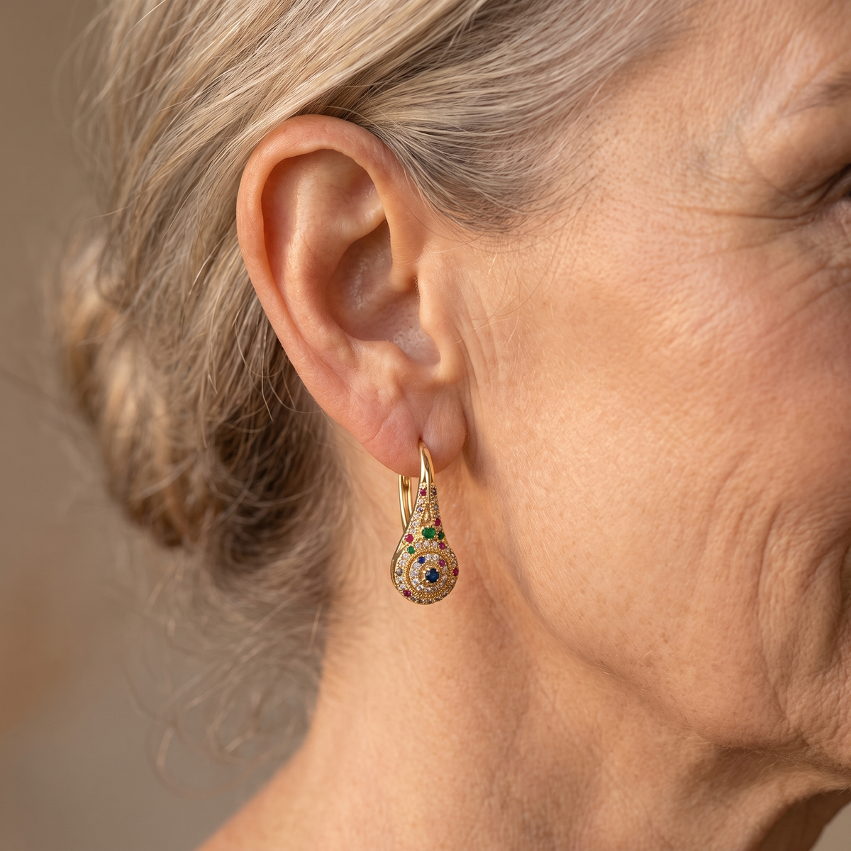 Multicolor Sparkle Elegance Earrings - worn
