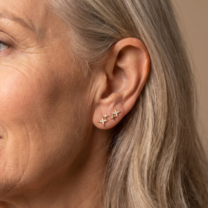 Elegant black pearl earrings - worn