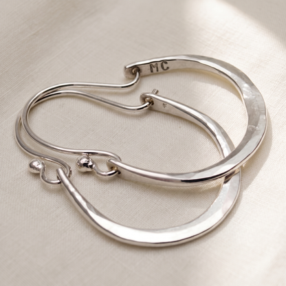Vintage Silver Hoop Earrings - product photo