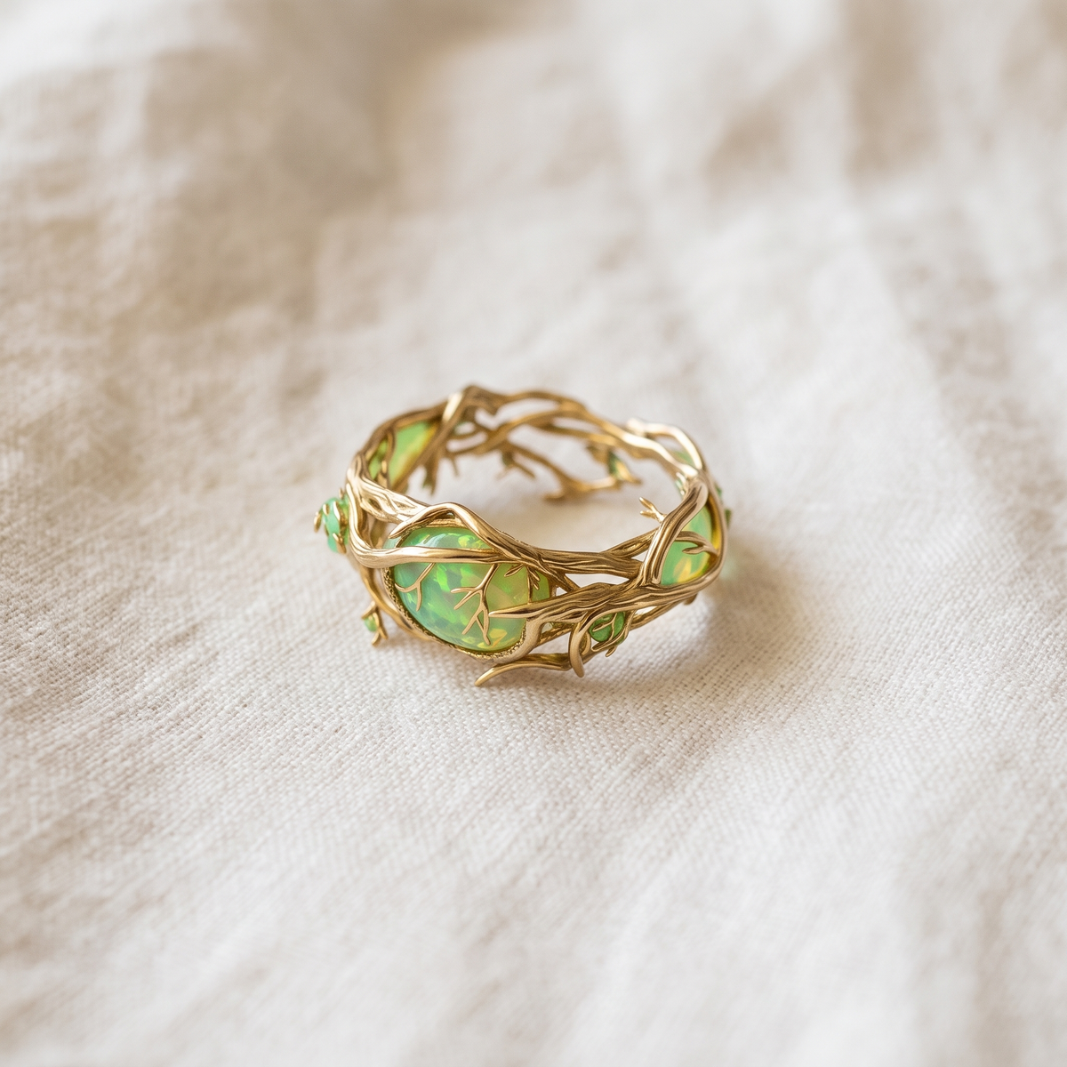 Green Opal Natural Ring - product photo
