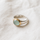 Silver Green Diamond Ring