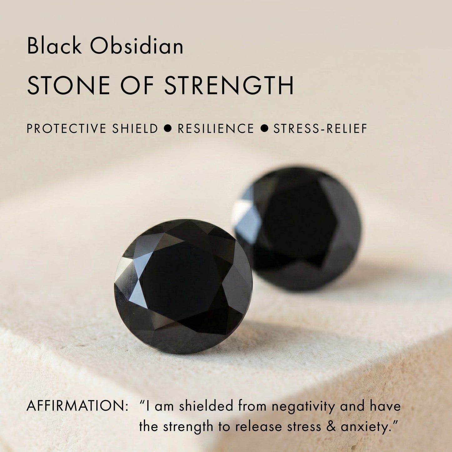 Black Obsidian Black Spinel Ring - Harlow