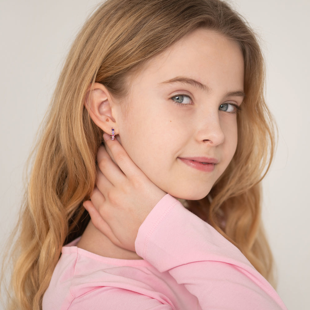 Heart Earrings Hoop Sterling Silver
